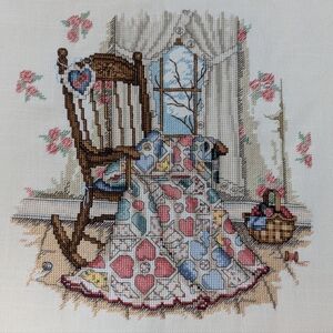 Paula Vaughan Cross Stitch Finished Complete Home Made Waking Up To Spring